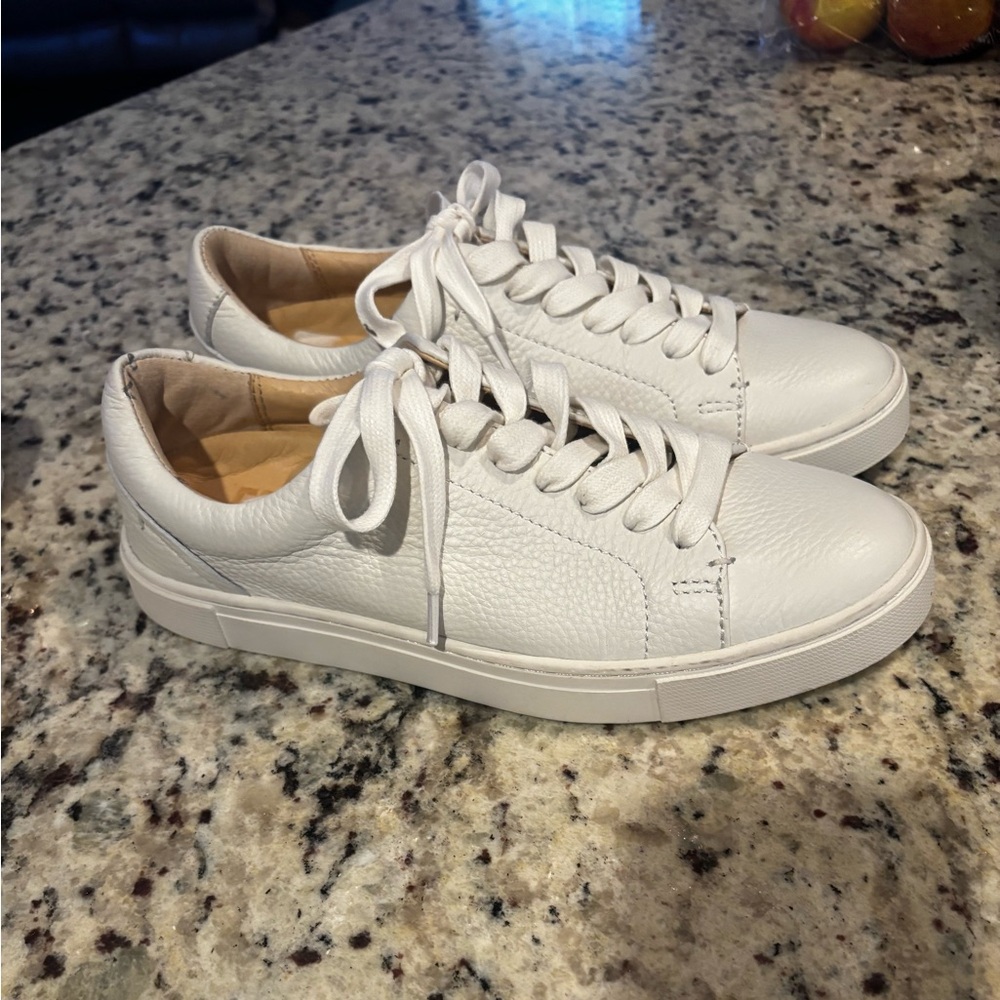 Frye White Leather Sneakers size 6 New!